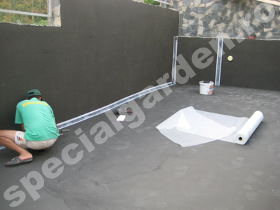 Aplicare banda si plasa armare hidroizolatie